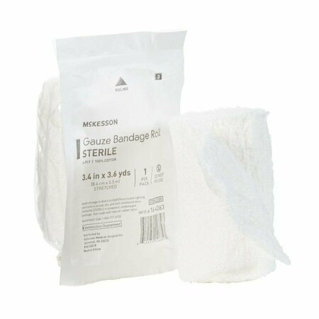 MCKESSON Sterile Fluff Bandage Roll, 3-2/5 Inch x 3-3/5 Yard, 96PK 16-4263